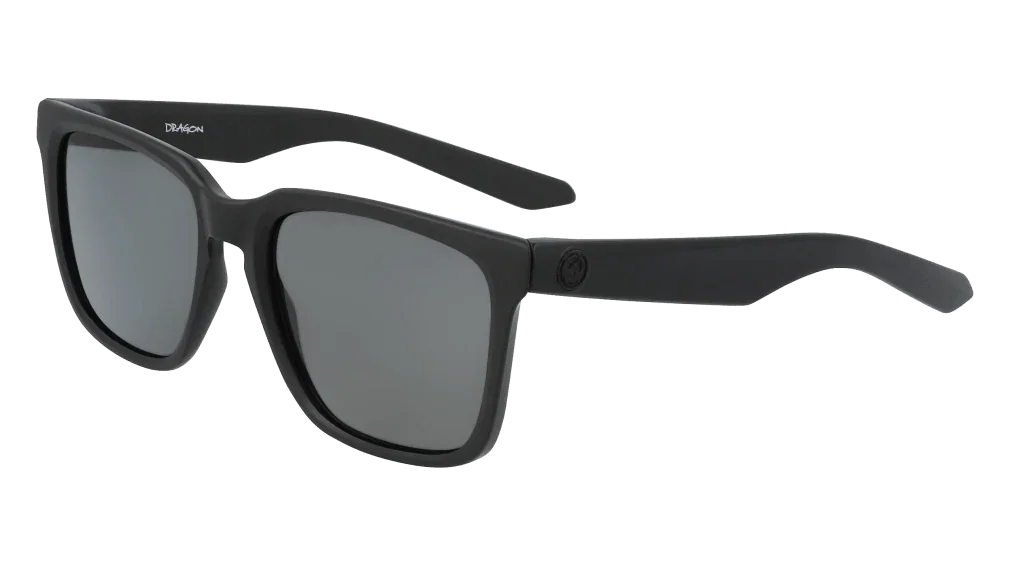 Black Dragon sunglasses with gray lenses, sleek matte frame design