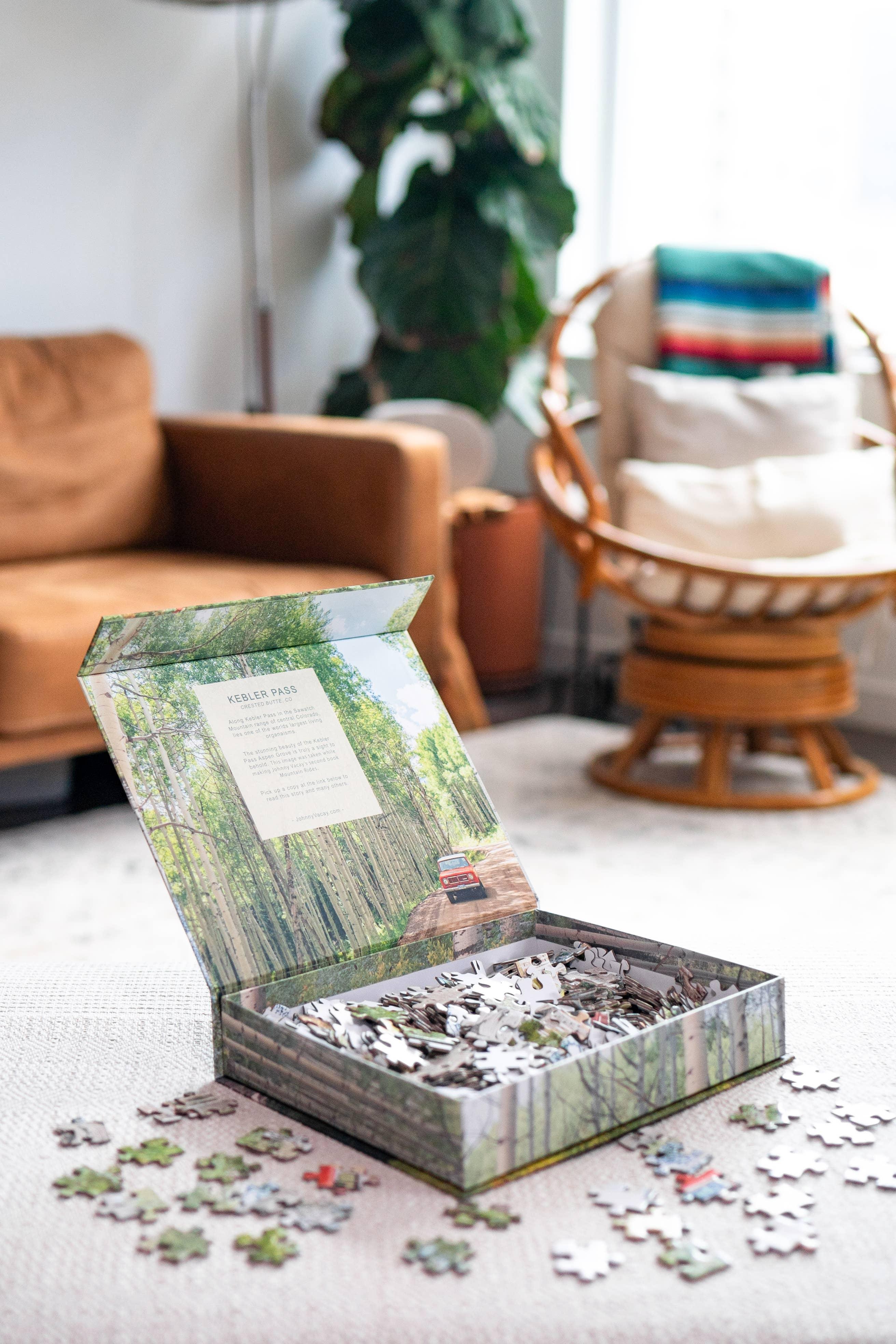 Kepler Pass forest puzzle with red truck, perfect for PNW adventure lovers and cozy indoor days