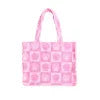 Pink patterned tote bag for beach days and coastal adventures