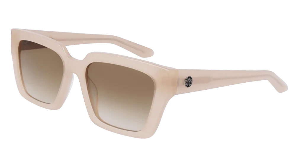 Beige square sunglasses with gradient lenses, stylish outdoor eyewear for sun protection