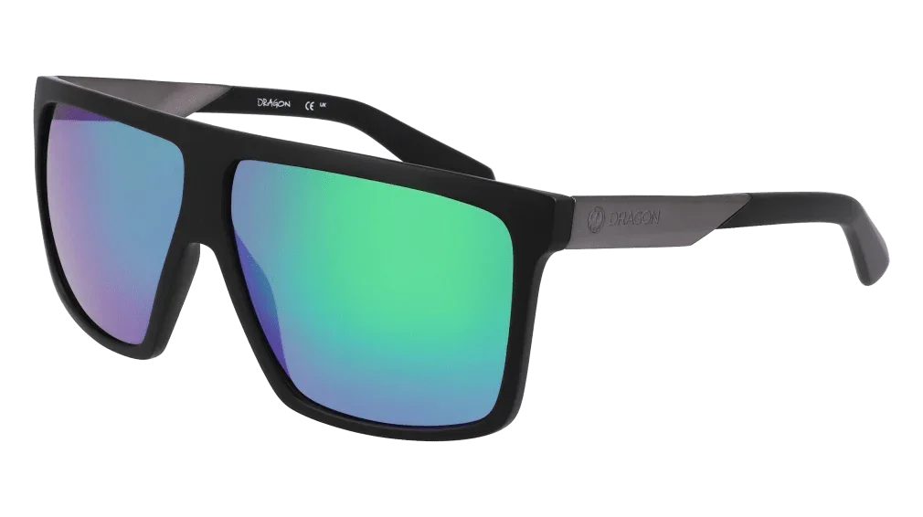 Dragon sunglasses with black frame and gradient green-blue lenses, ideal for outdoor adventures