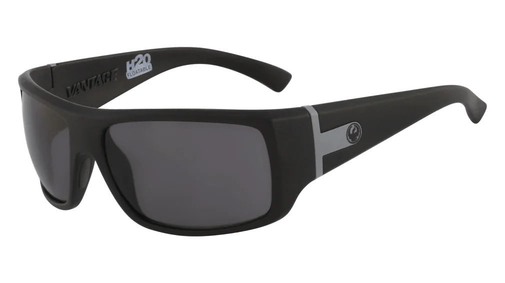 Black H2O floatable sunglasses with gray lenses, ideal for outdoor adventures and water sports.