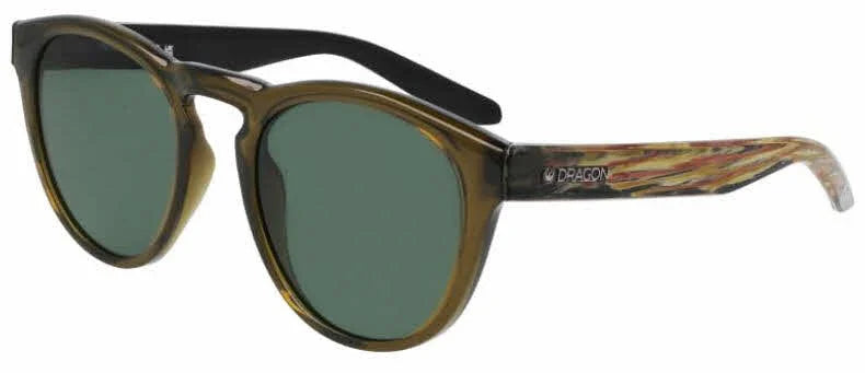 Dragon sunglasses with tortoise frame and green lenses, stylish outdoor eyewear