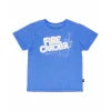 Blue kids' t-shirt with 'Fire Cracker' graphic, perfect for coastal adventures and outdoor fun.
