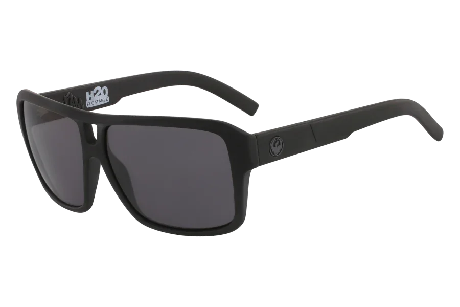 Black H2O floatable sunglasses with dark lenses, ideal for outdoor adventures and water activities.