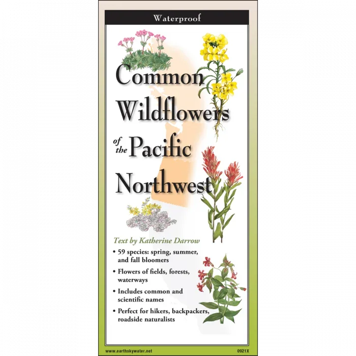 Waterproof guide to common wildflowers of Pacific Northwest for hikers and backpackers