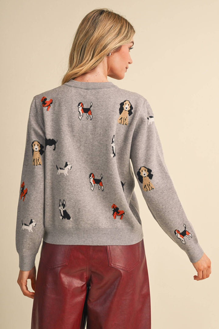 DOG KNIT SWEATER CARDIGAN