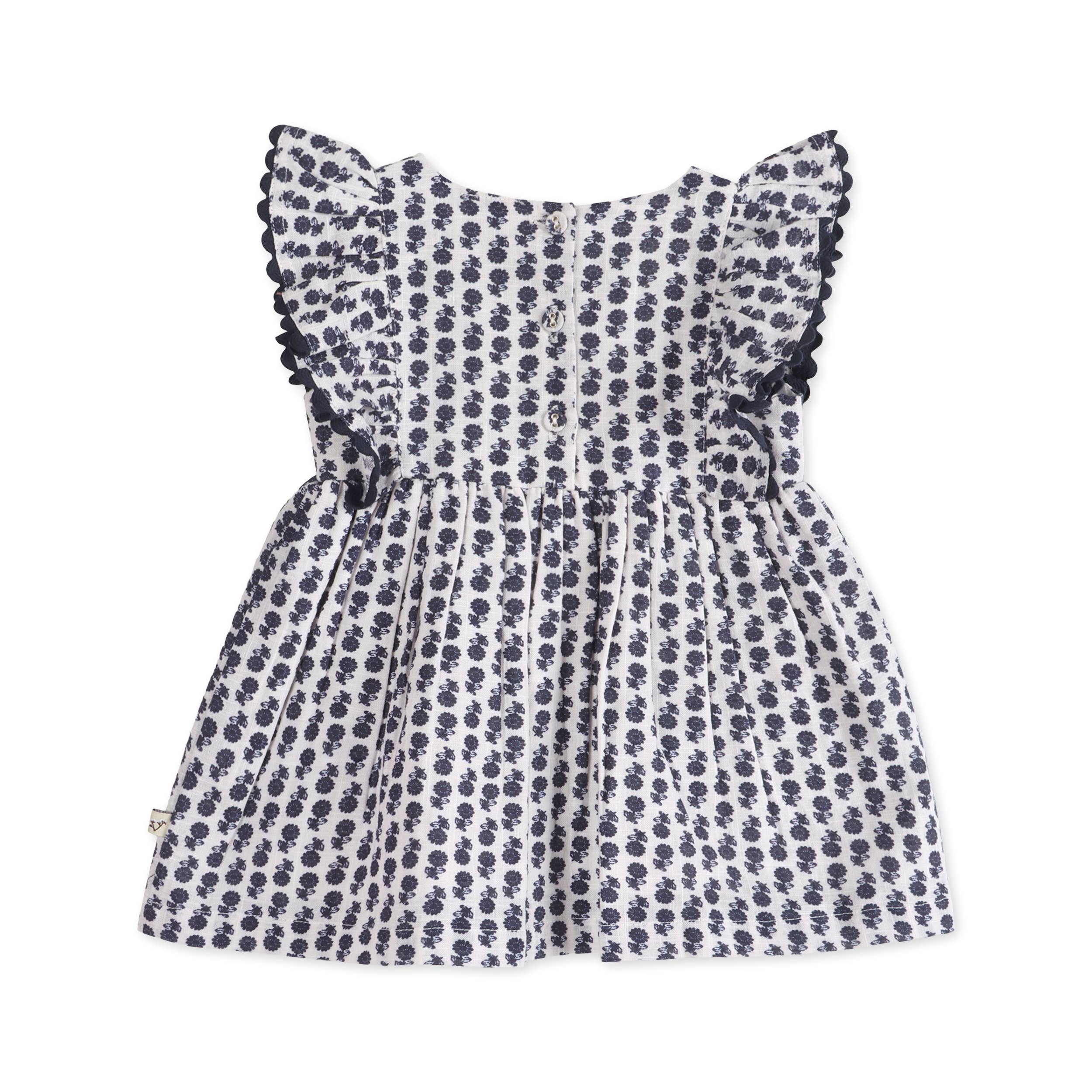 Jamie Blue Floral Baby Dress + Bloomer (Organic)