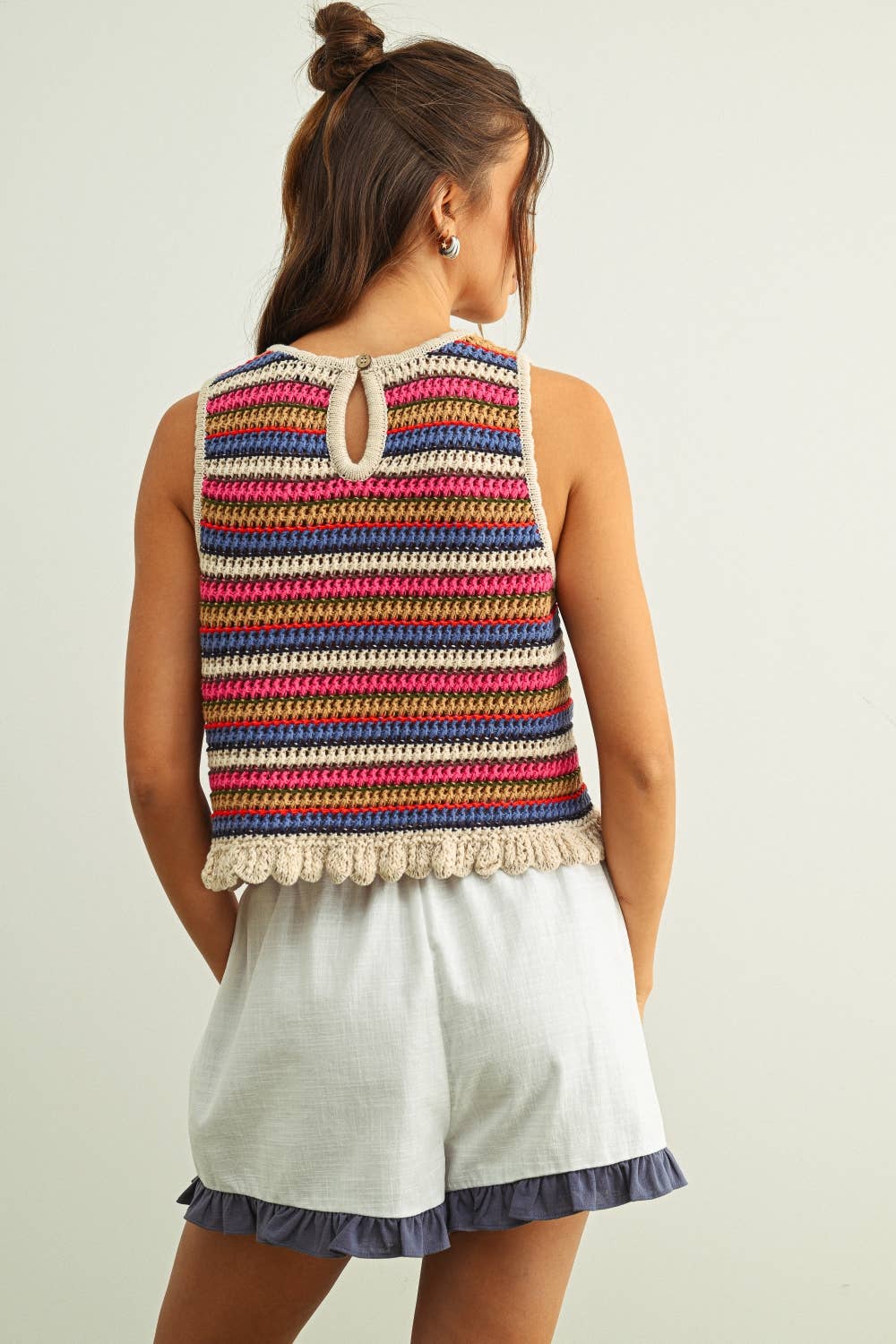 T6794 MULTI COLOR SLEEVELESS KNIT TOP