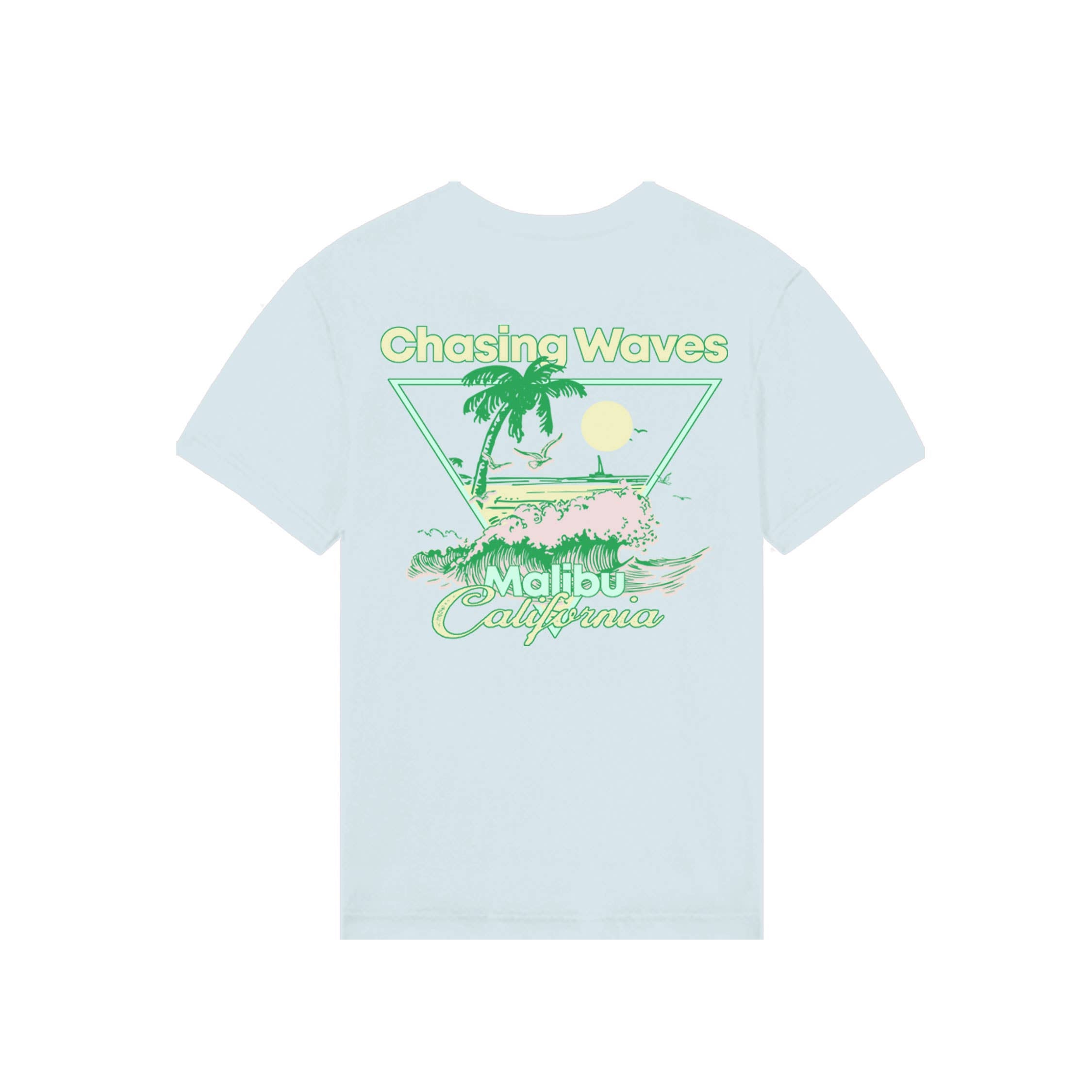Kid's Chasing Waves T-shirt-Blue-Girls, Boys