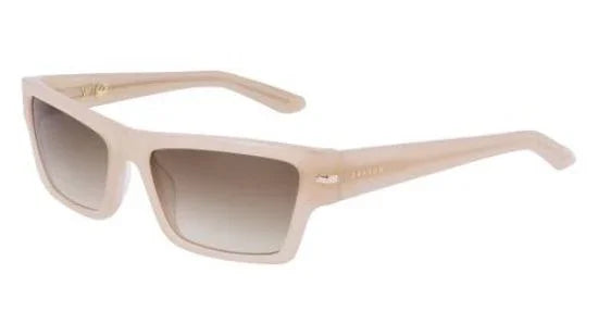 Beige square-frame sunglasses with gradient lenses for coastal outdoor adventures