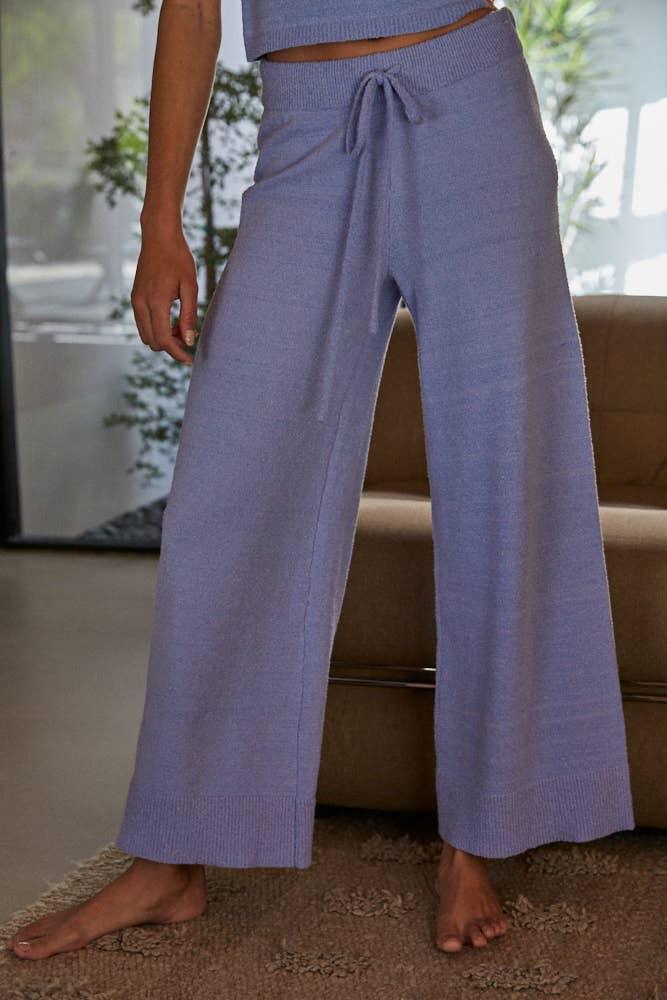 W1634 | Knit Sweater Cotton Nylon Polyester Wide Leg Pants