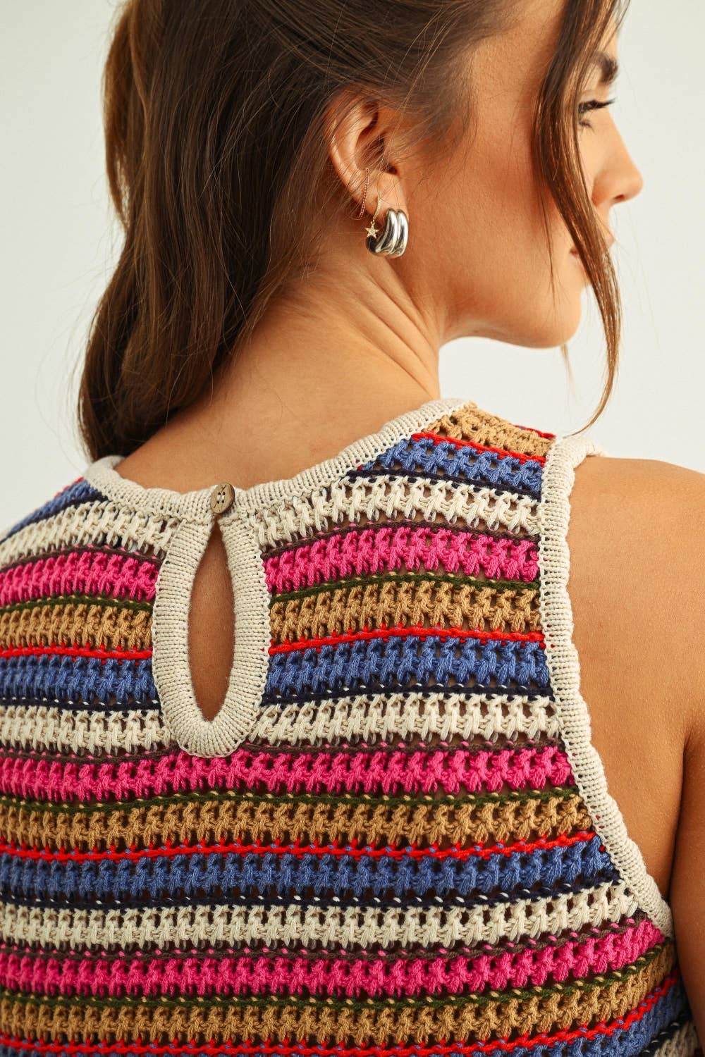 T6794 MULTI COLOR SLEEVELESS KNIT TOP