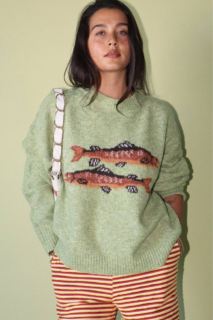 Trout Graphic Knit Sweater