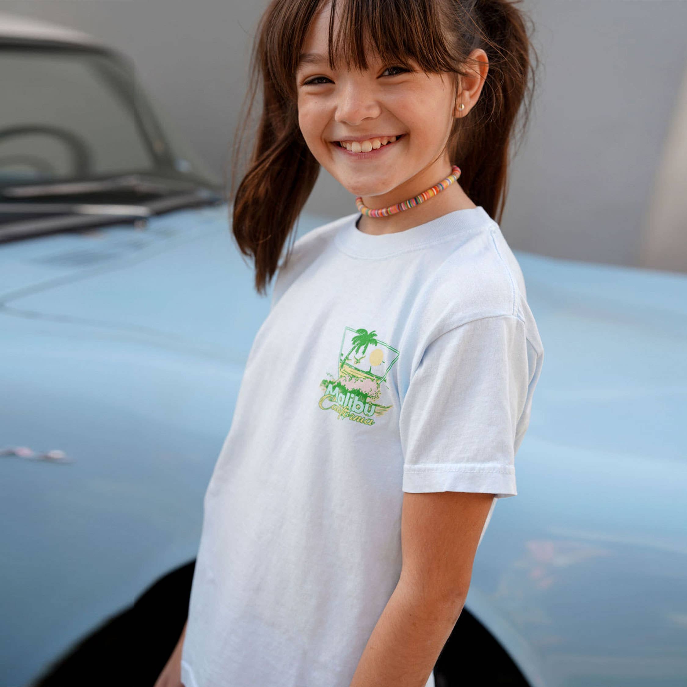 Kid's Chasing Waves T-shirt-Blue-Girls, Boys