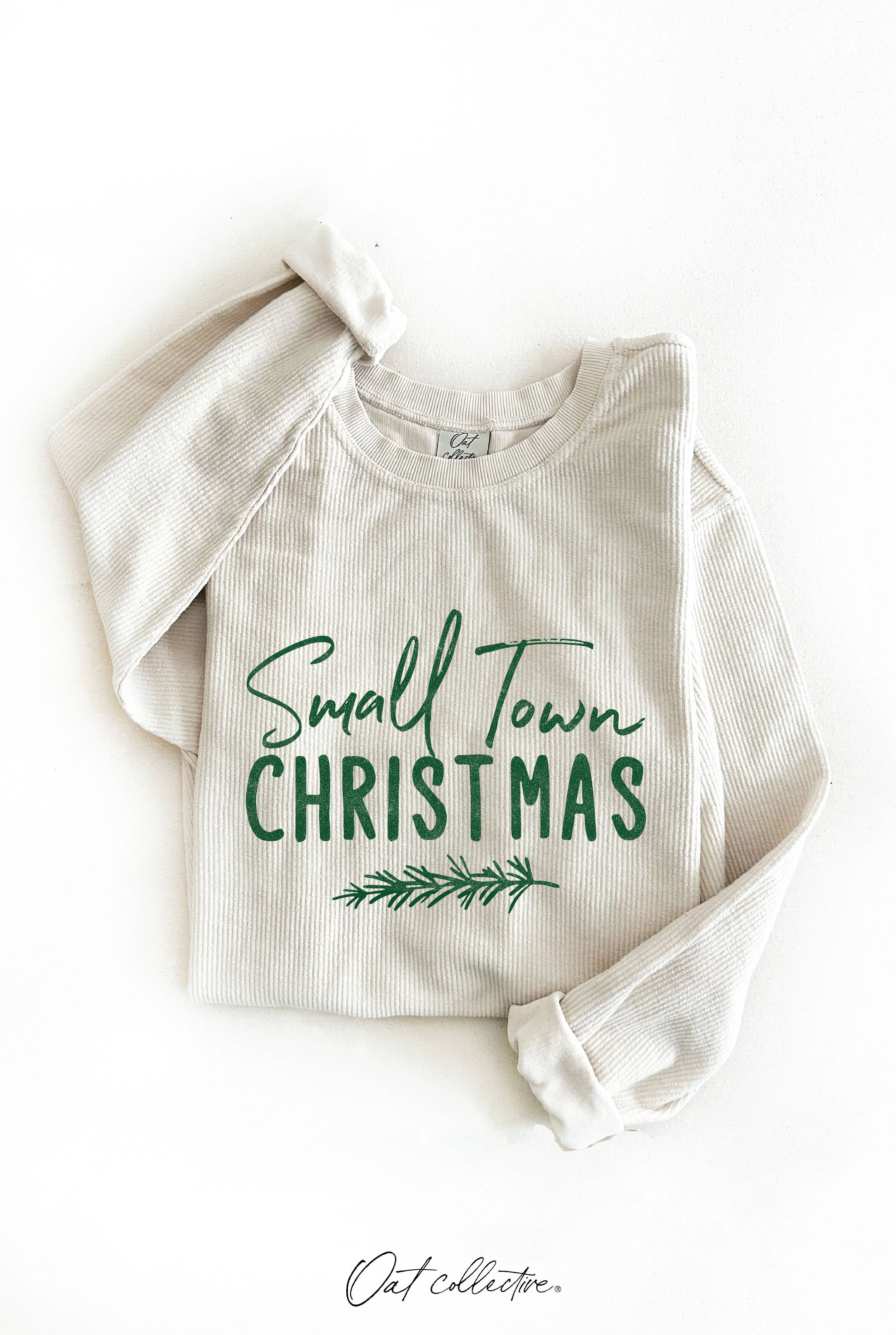 SMALL TOWN CHRISTMAS Thermal Vintage Pullover