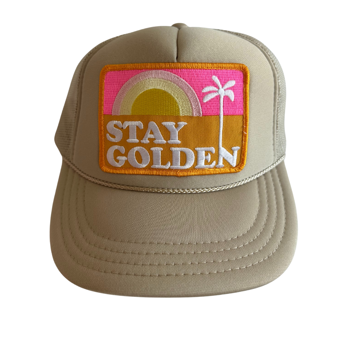 Stay Golden Trucker Hat -Pink