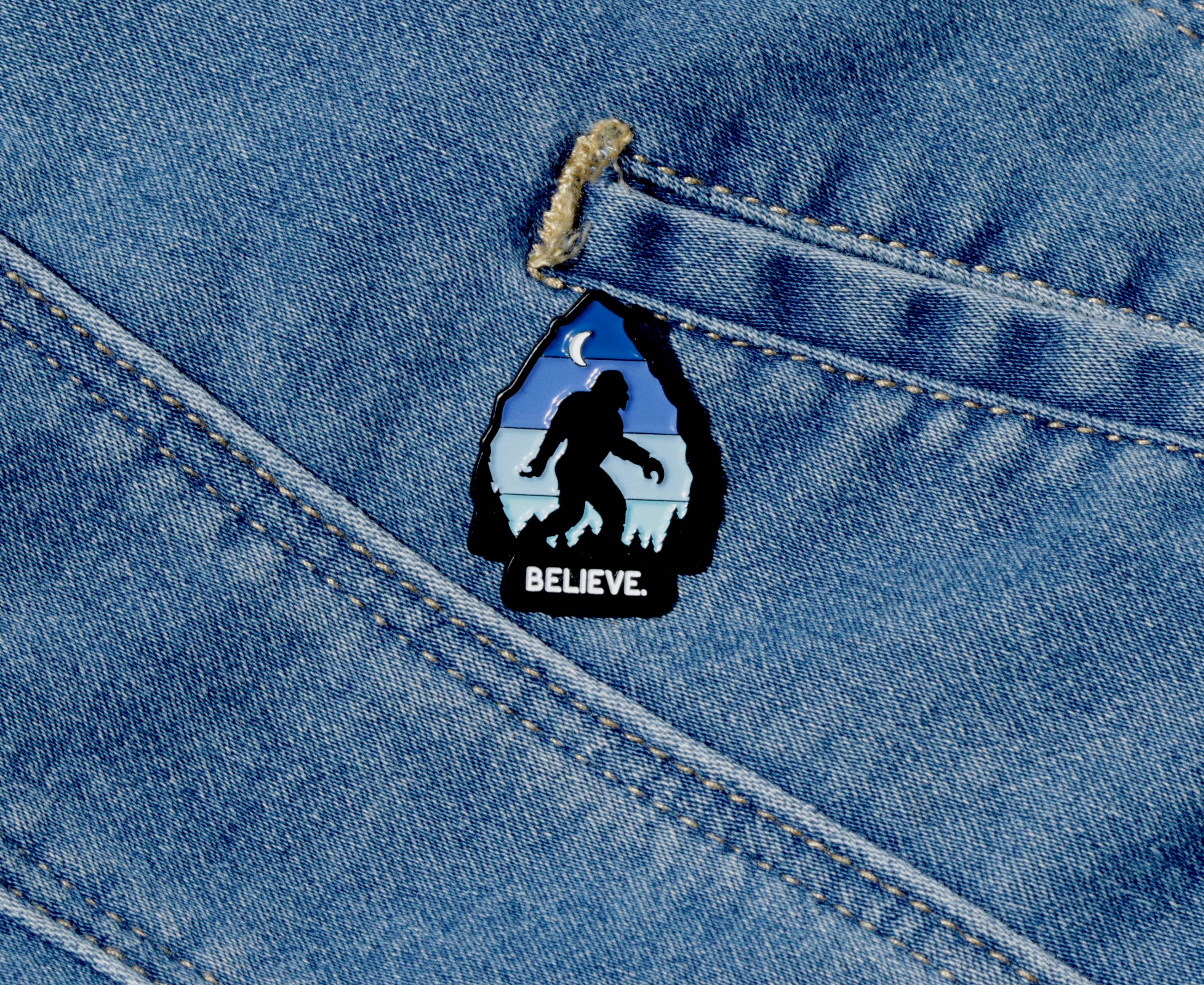 Enamel Pin, Bigfoot Believe | Sasquatch Lapel Pin