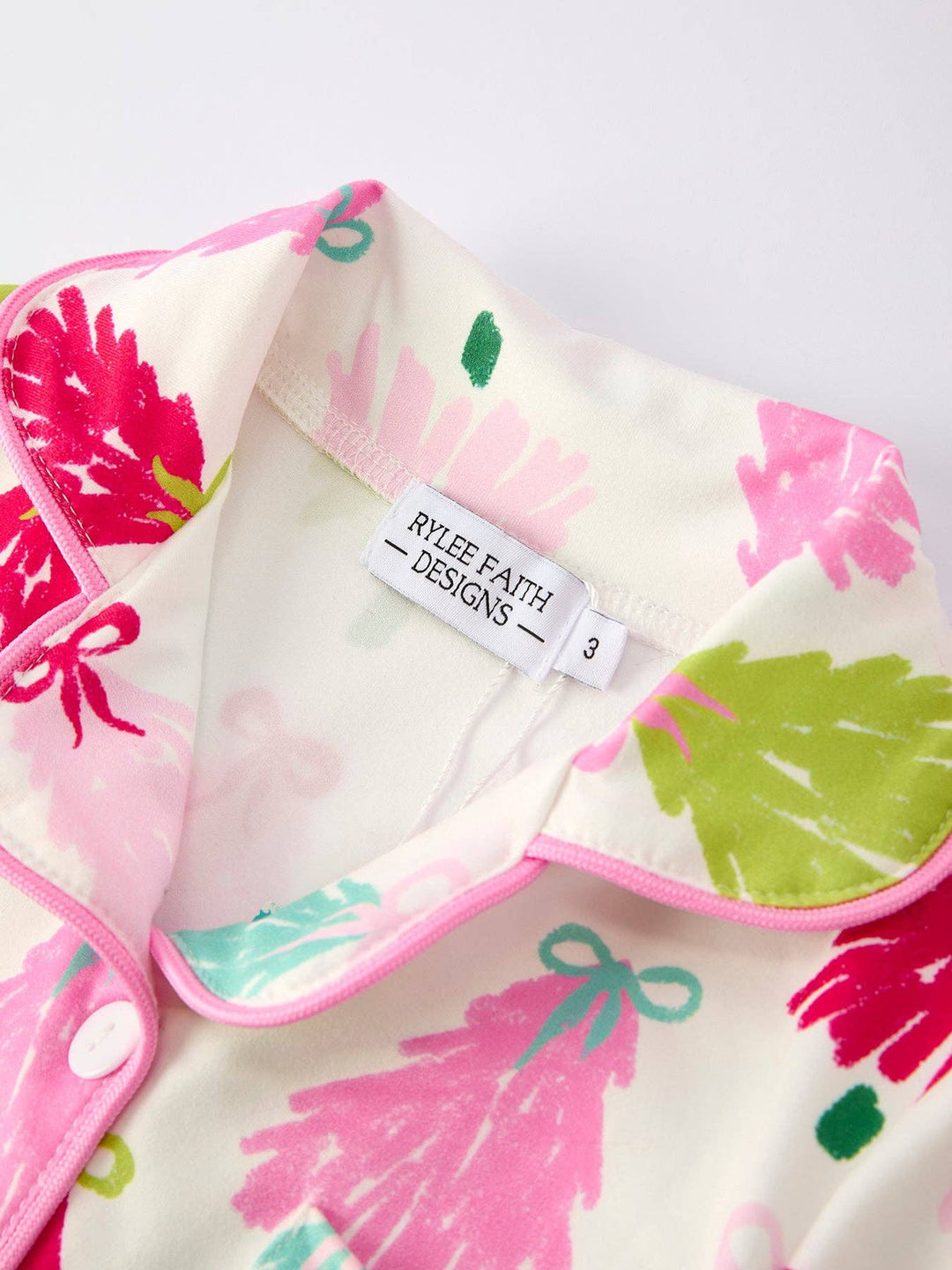 Christmas Tree Girls Pajama Set with Furry Trim: Perfect for Winter Nights