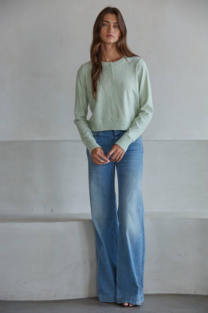 W2535 | Knit Sweater Polyester Acrylic Nylon Cardigan