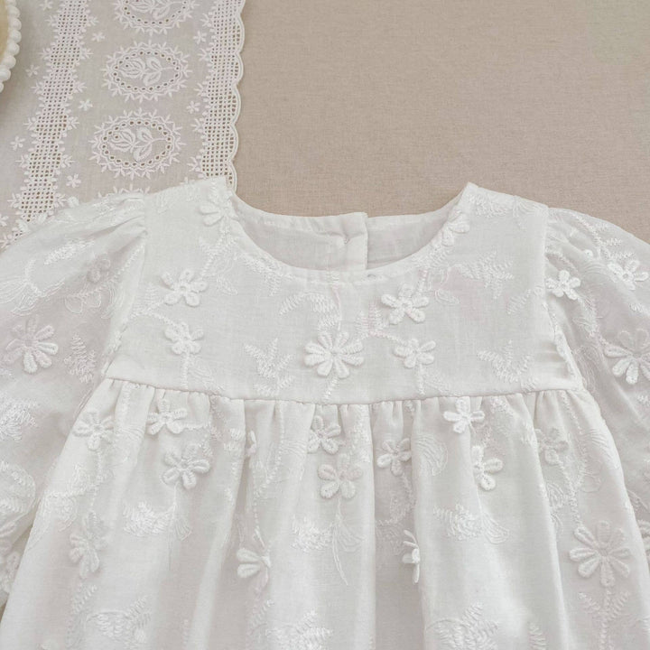 White Embroidered Baby Dress &amp; Romper