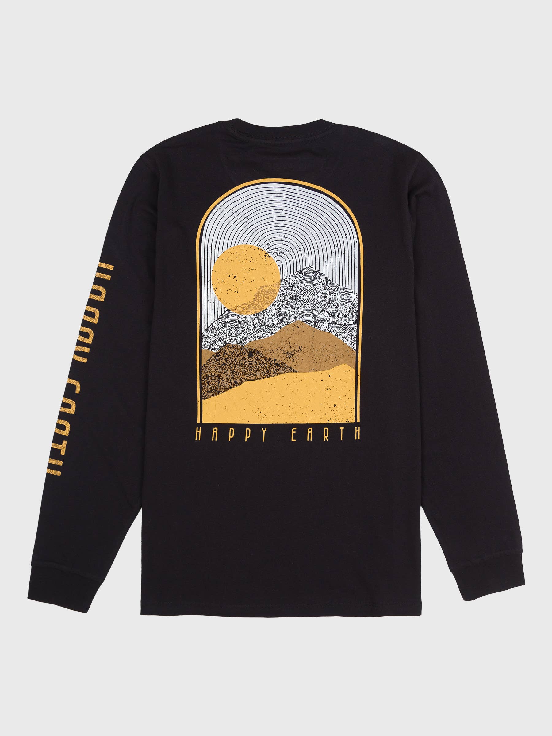 Golden Mountains Men's + Women's Organic T-Shirt | Black