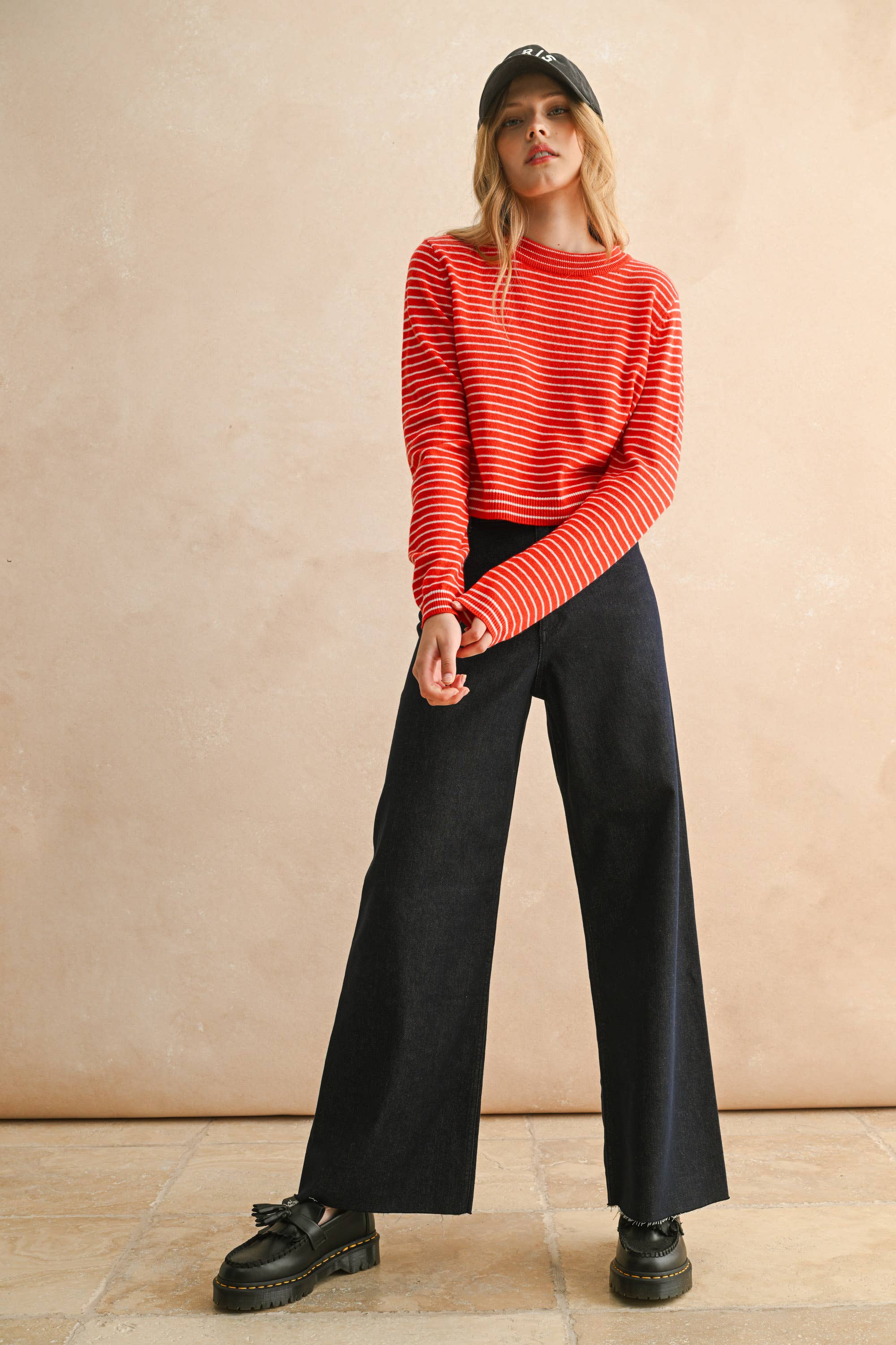 Miou Muse T5797   STRIPED SWEATER TOP