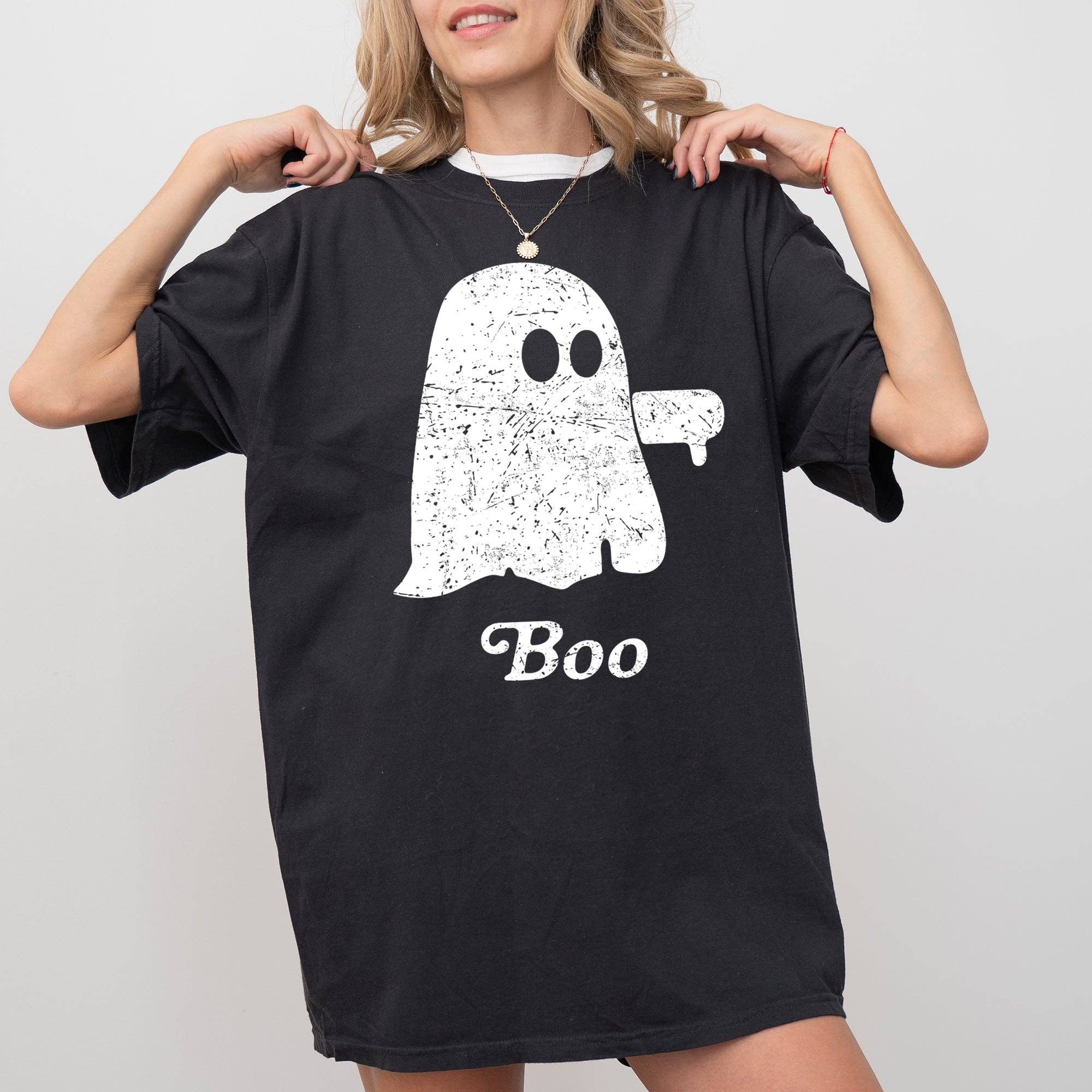 Boo Thumb, Ghost, Spooky, Scary, Halloween T-Shirt