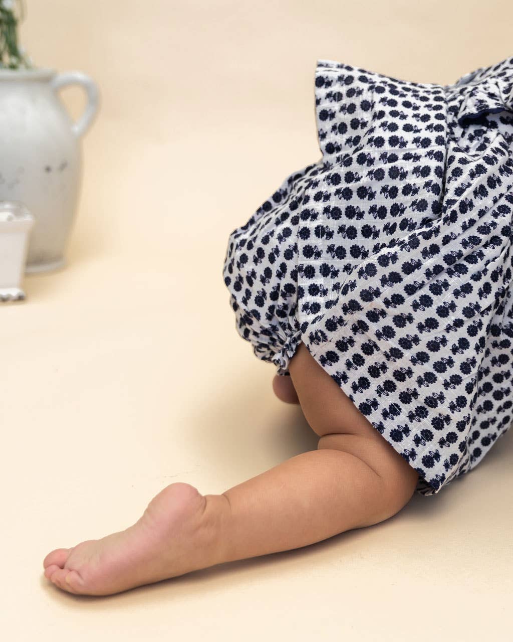 Jamie Blue Floral Baby Dress + Bloomer (Organic)