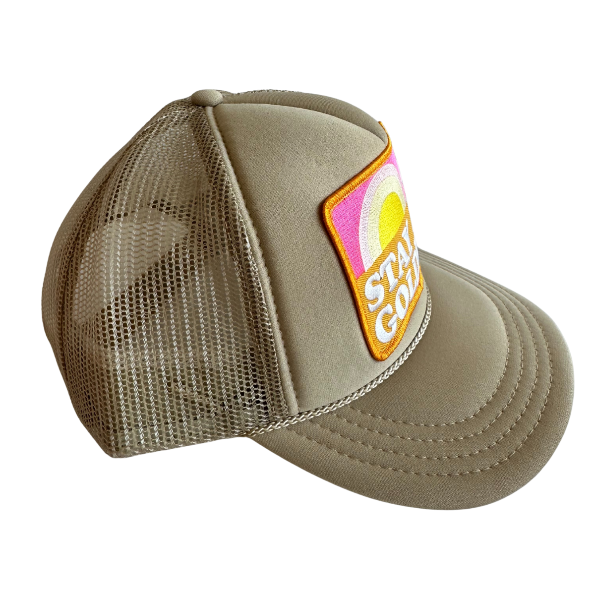 Stay Golden Trucker Hat -Pink