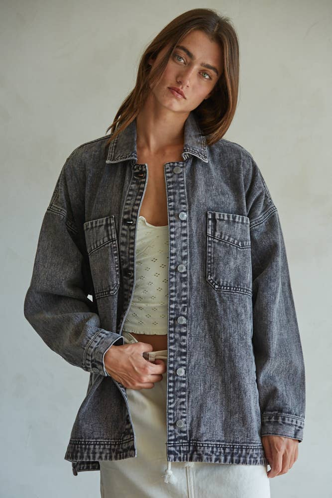 BD315 | Woven 100% Cotton Washed Denim Jacket