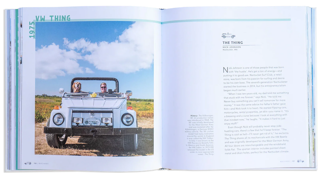 1975 VW Thing off-road adventure with dog, coastal beach ride, vintage convertible, PNW outdoor lifestyle
