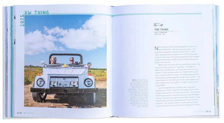 1975 VW Thing off-road adventure with dog, coastal beach ride, vintage convertible, PNW outdoor lifestyle