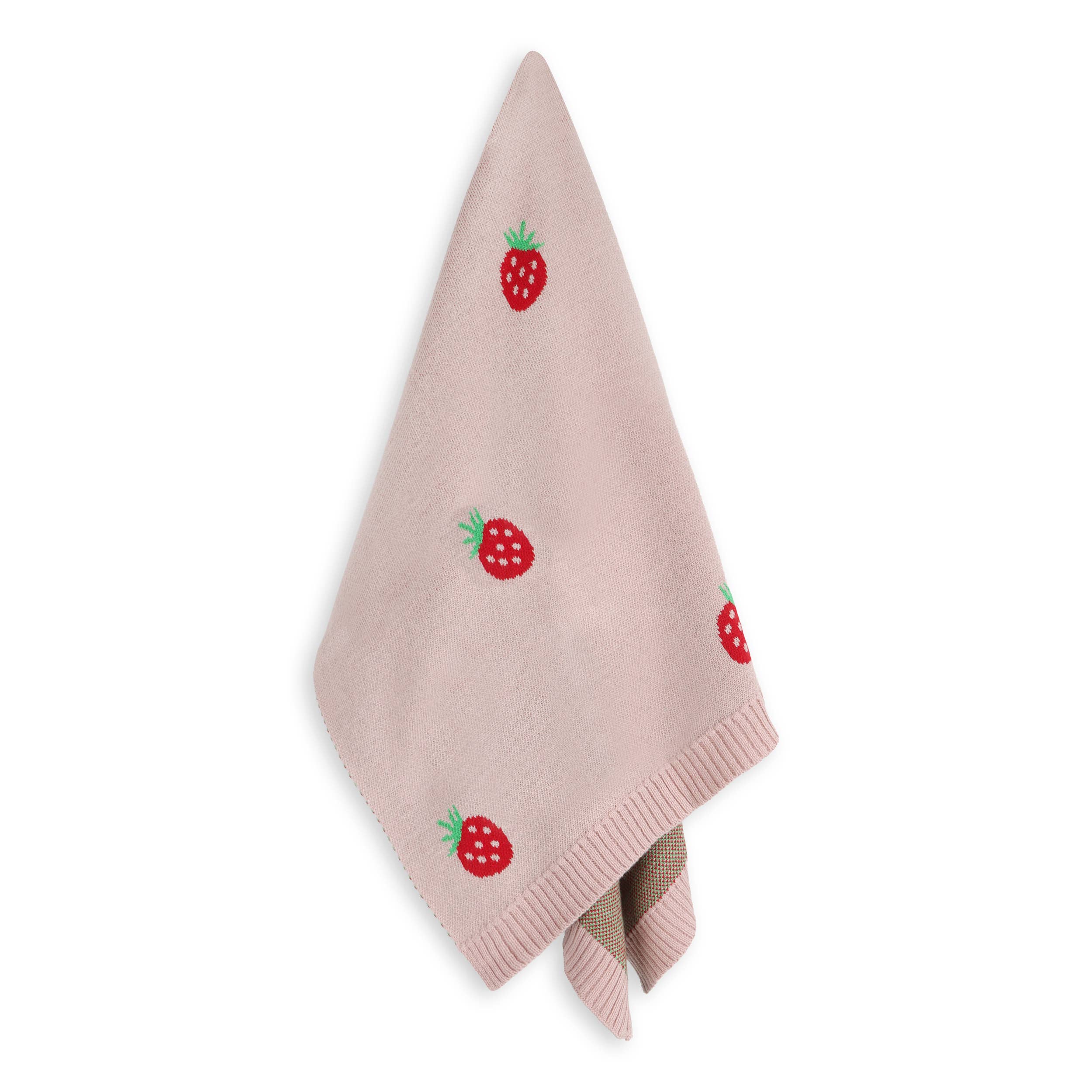 Strawberry - Organic Cotton Jacquard Baby Blanket