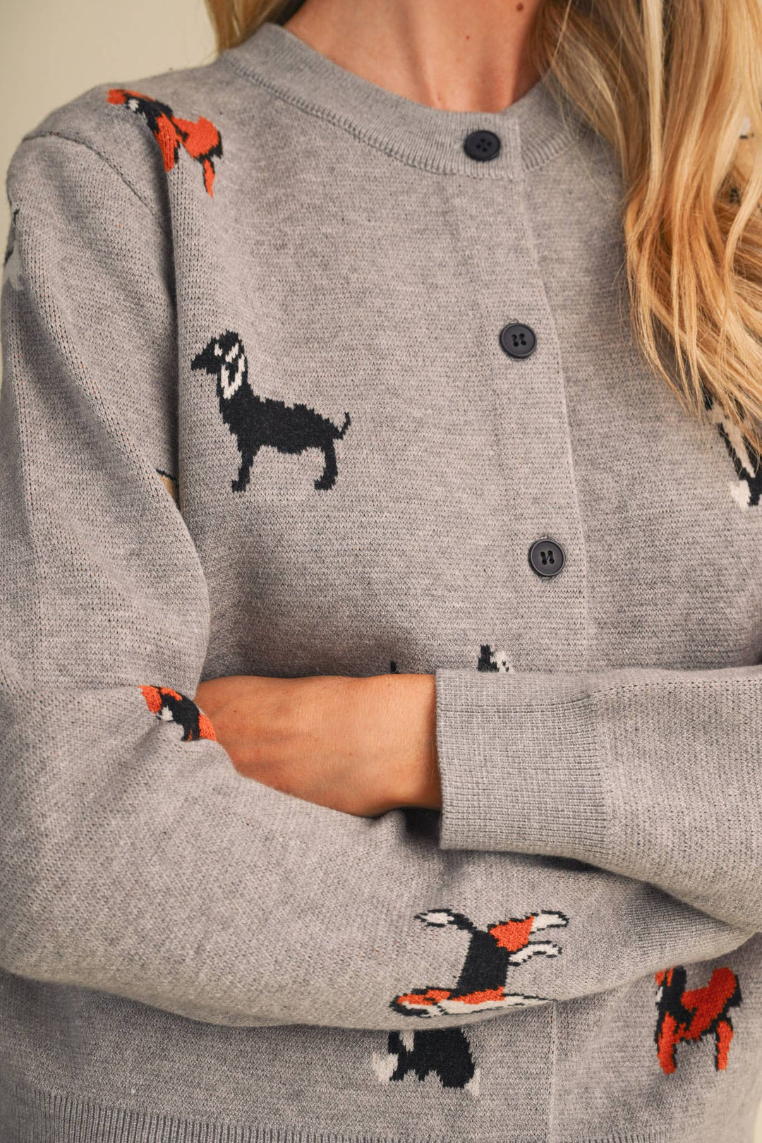 DOG KNIT SWEATER CARDIGAN