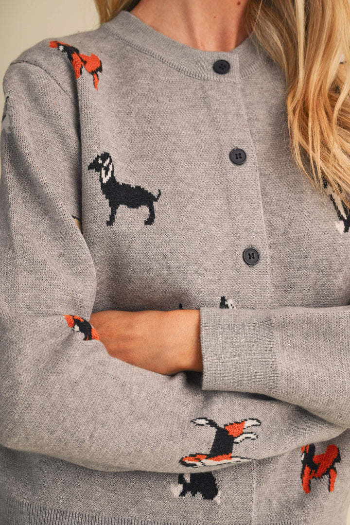 DOG KNIT SWEATER CARDIGAN