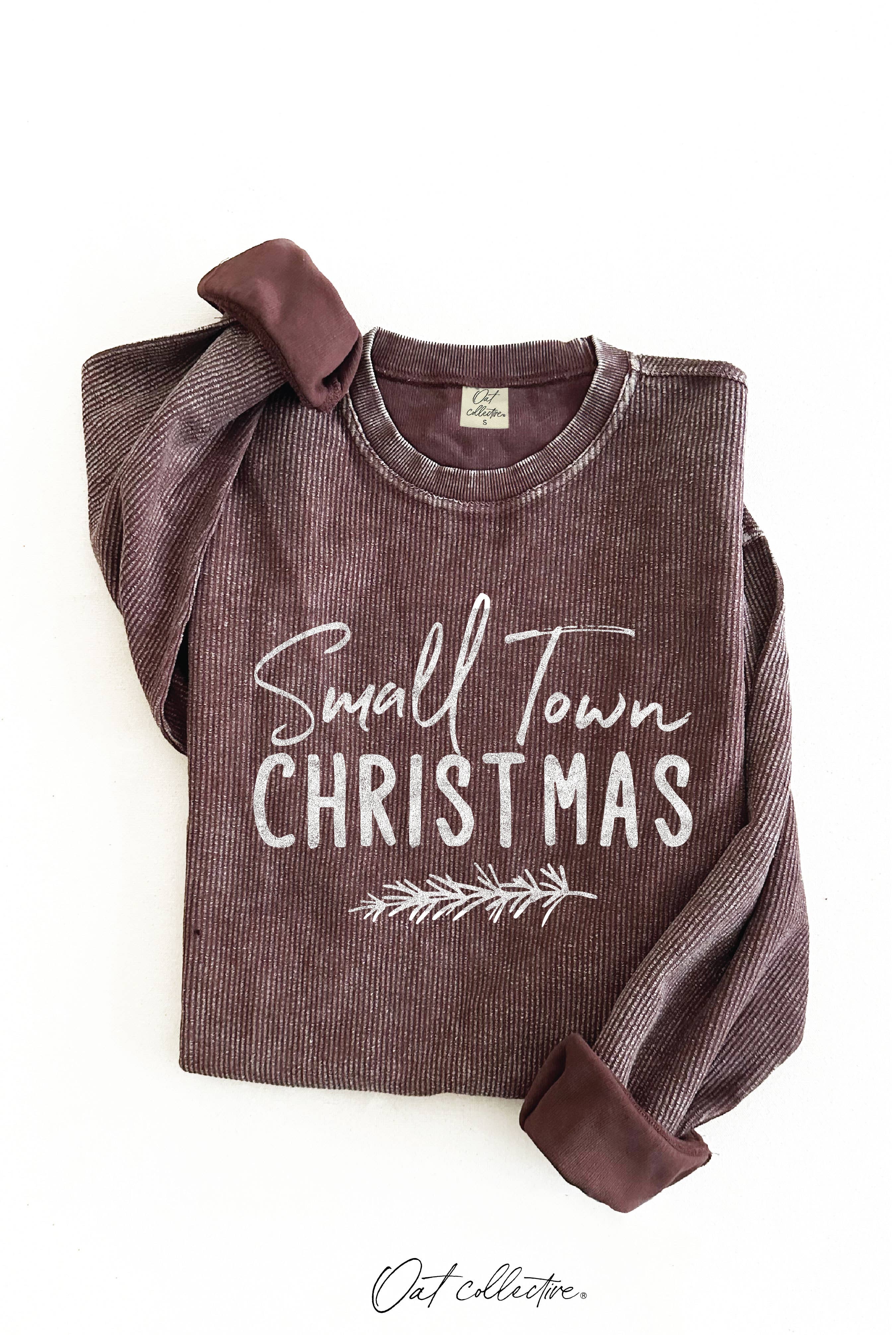 SMALL TOWN CHRISTMAS Thermal Vintage Pullover