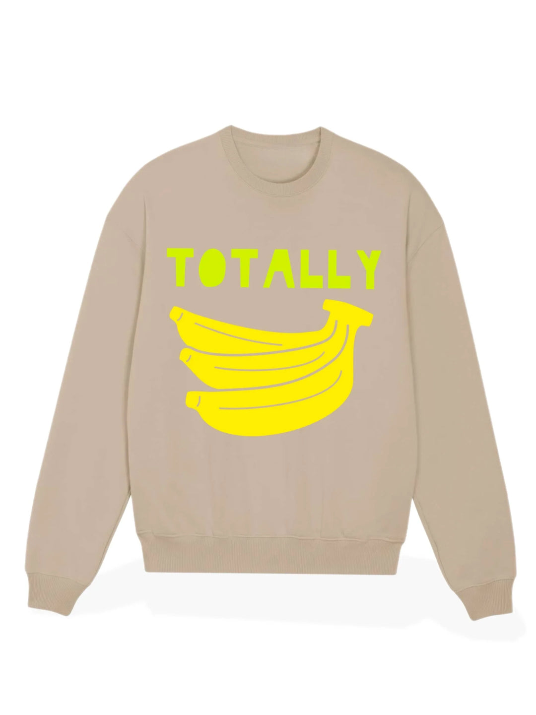Beige crewneck sweatshirt with bright yellow &
