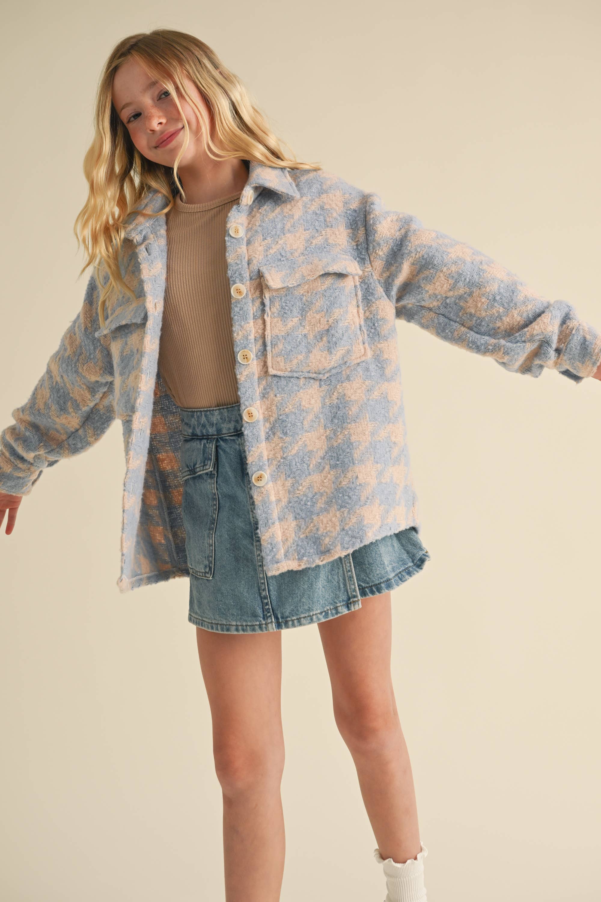 TWEEN KIDS GIRLS DOUBLE POCKET SHACKET (7-14)