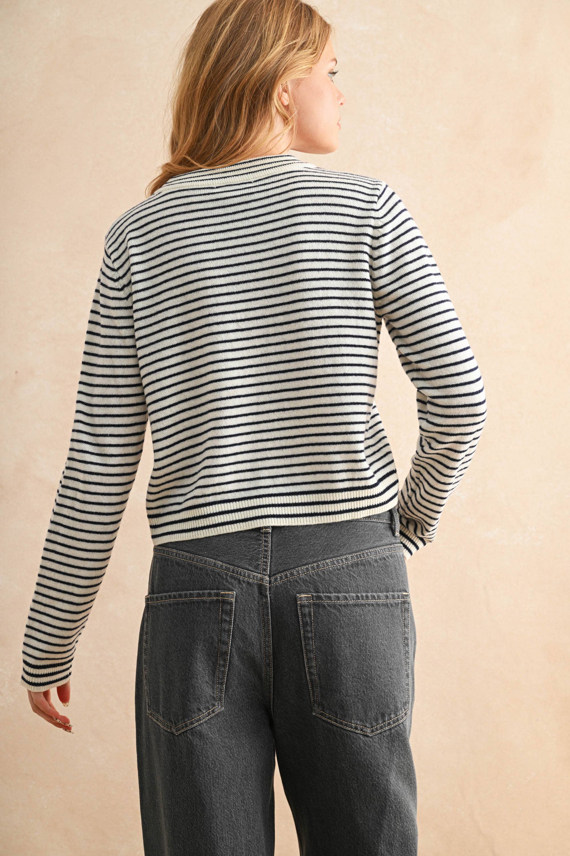Miou Muse T5797   STRIPED SWEATER TOP