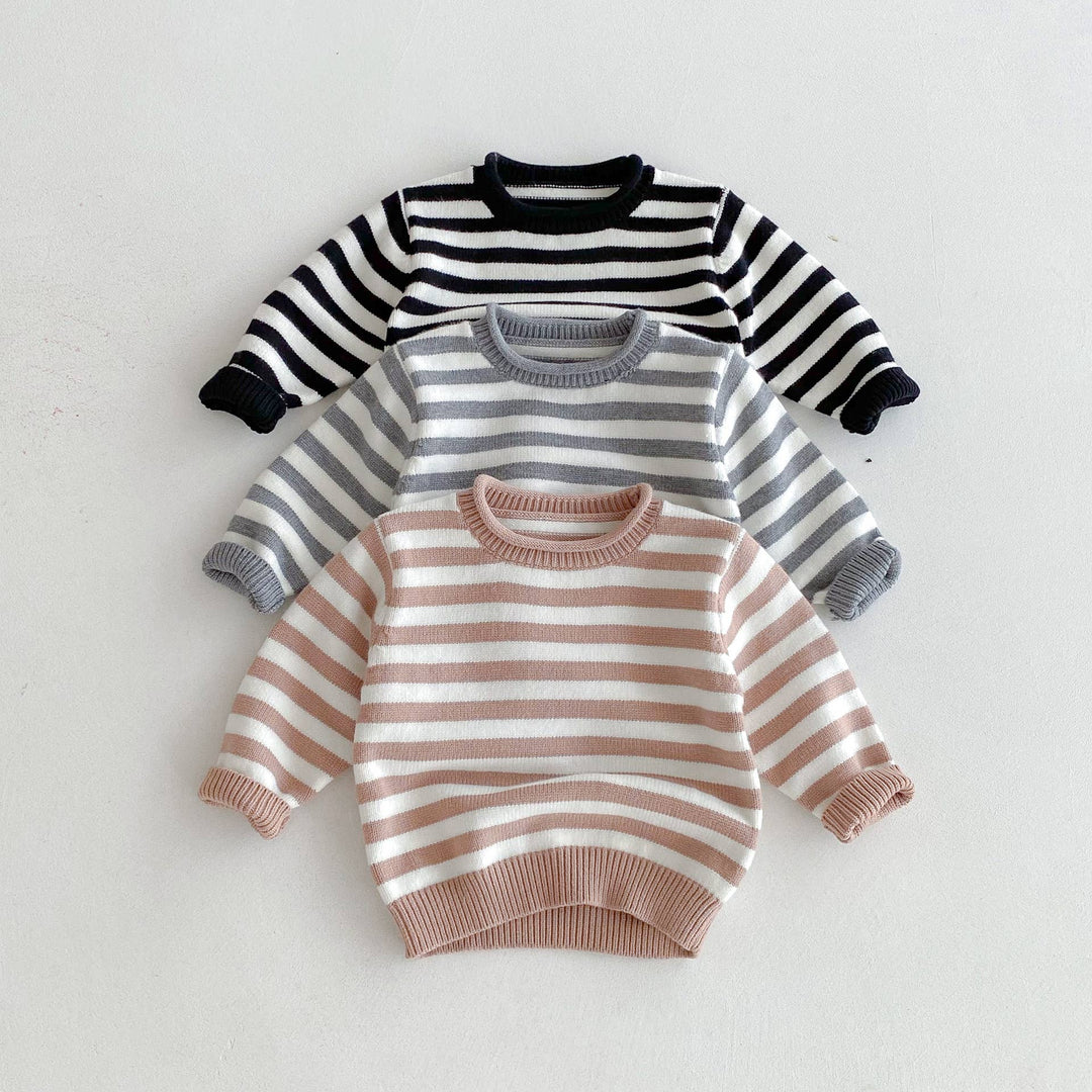 Baby Kids Striped Knit Sweater Pullover Top