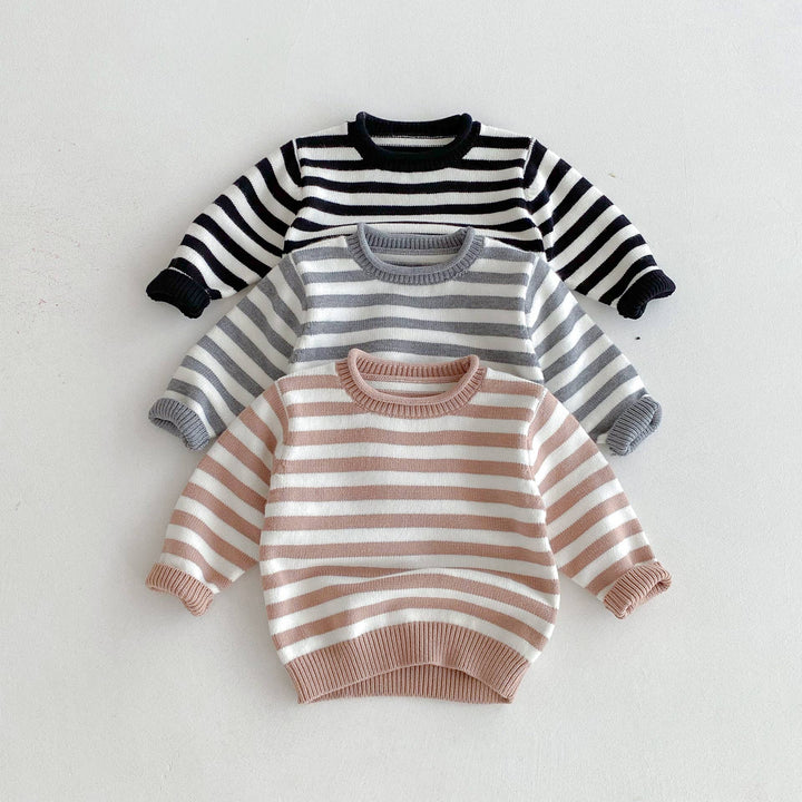 Baby Kids Striped Knit Sweater Pullover Top