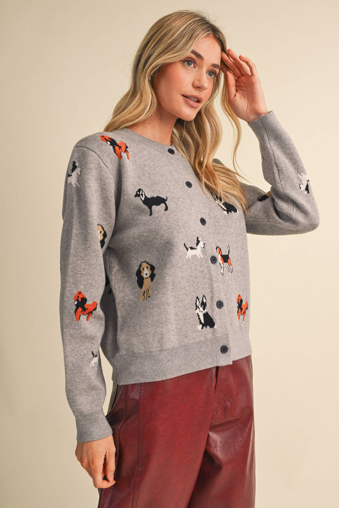 DOG KNIT SWEATER CARDIGAN