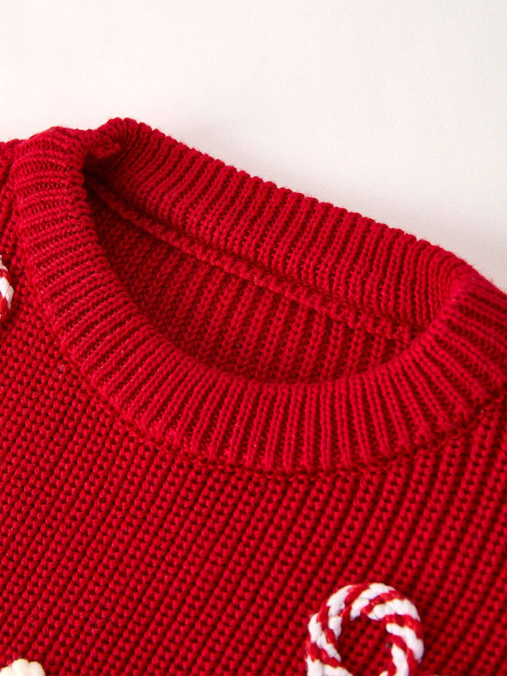 Mom and Me Winter Christmas Red "merry" Pullover Sweater