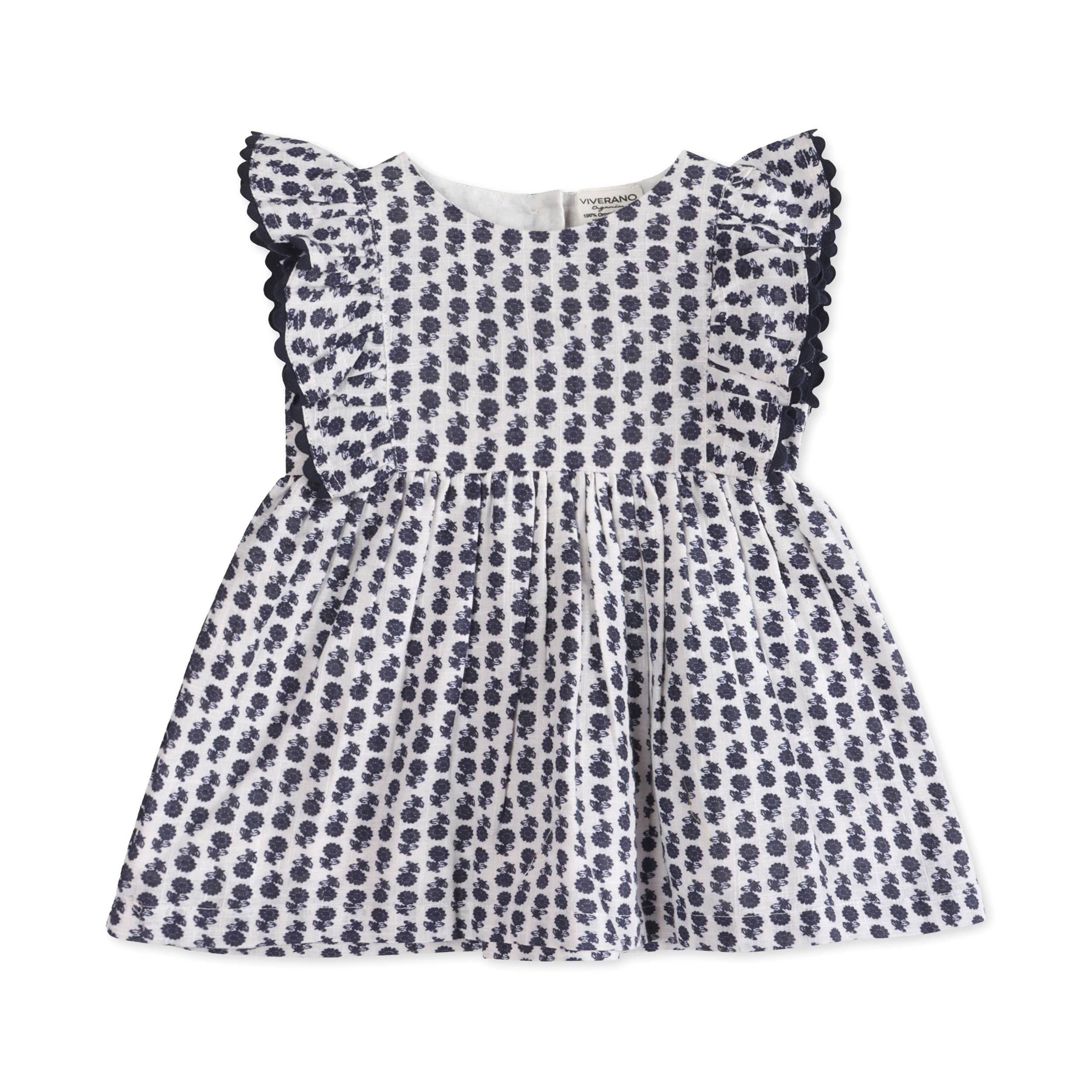 Jamie Blue Floral Baby Dress + Bloomer (Organic)