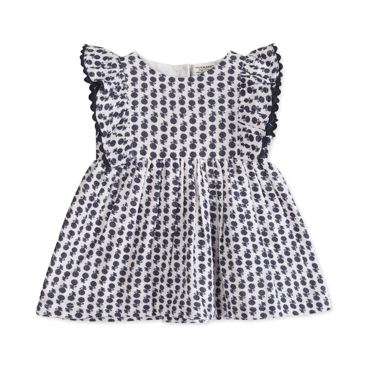 Jamie Blue Floral Baby Dress + Bloomer (Organic)