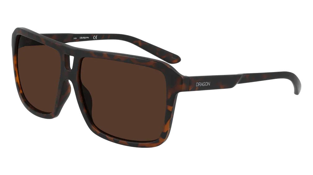 Dragon tortoise shell sunglasses with brown lenses, stylish outdoor eyewear for adventure
