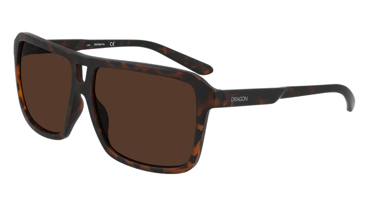 Dragon tortoise shell sunglasses with brown lenses, stylish outdoor eyewear for adventure