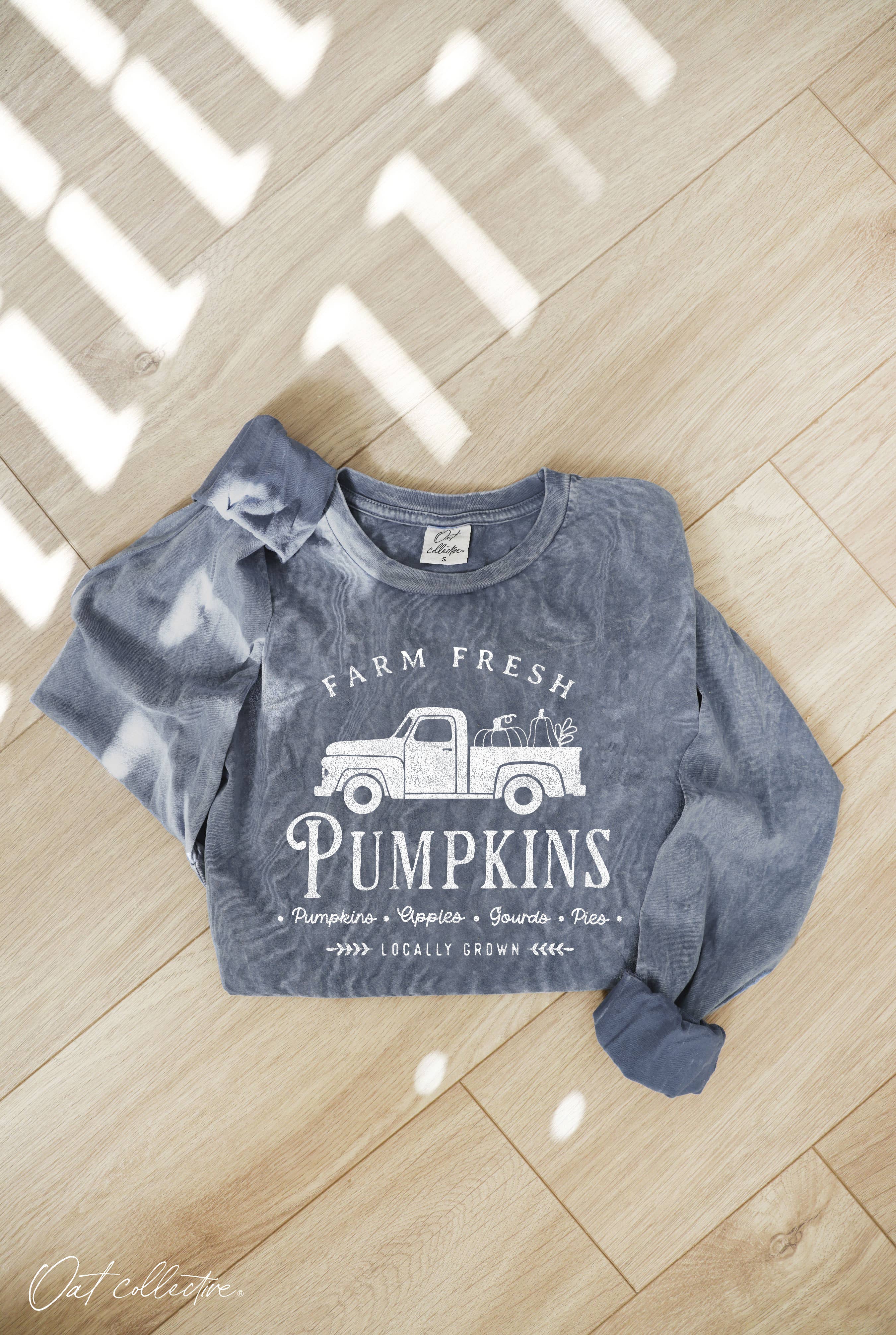FARM FRESH PUMPKINS  Mineral Washed Long Sleeve Graphic