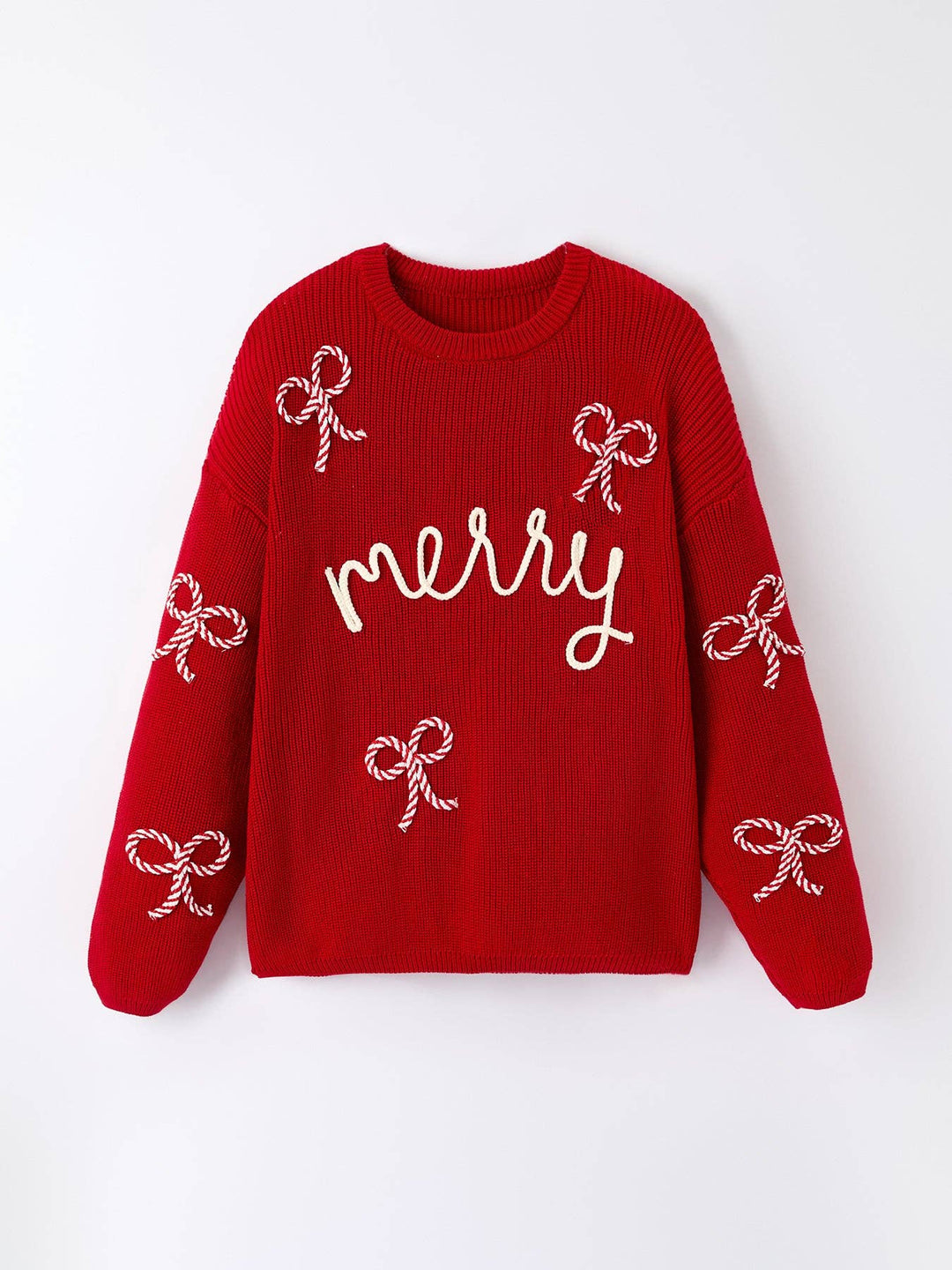 Mom and Me Winter Christmas Red "merry" Pullover Sweater